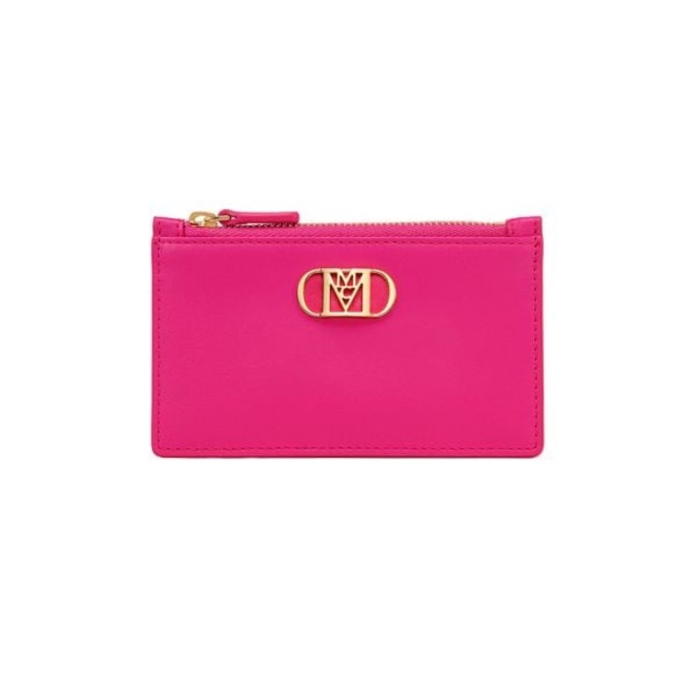 MCM Mode Travia Card Case Fuchsia Purple Zip Card Case Mini Wallet NWT